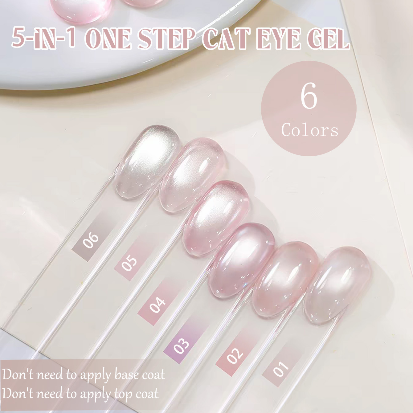 Nail Art One Stroke - 샤크 1-6개 아이스 투명 5-in-1 원스텝