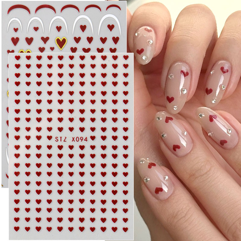 Nail Art Valentines Day - 2개 미니 하트 네일 아트 스티커