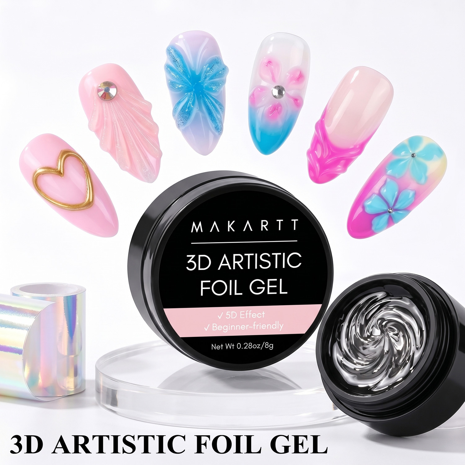 Nail Art Chrome - 마카트 3D 네일 젤 8ml 네일