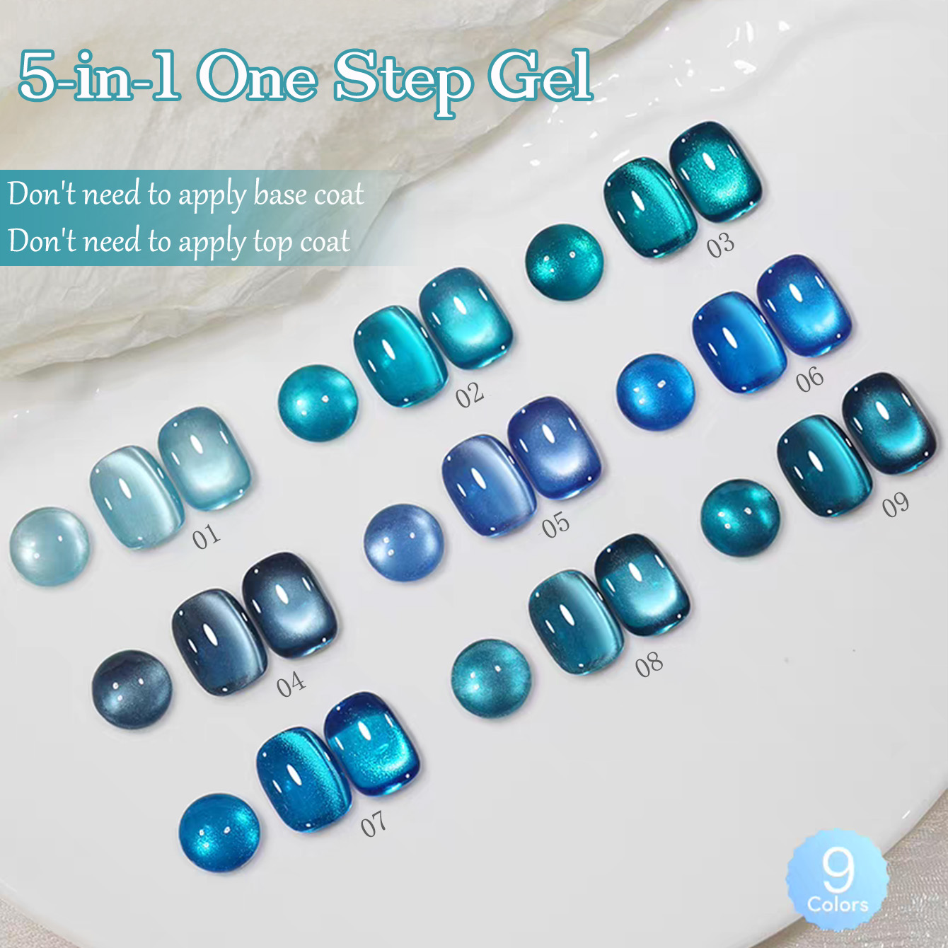 Nail Art One Stroke - WS 5-in-1 원스텝 뉴 사파이어 블루
