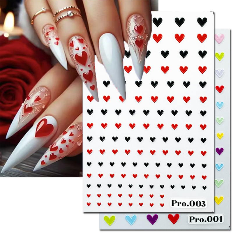 Nail Art Valentines Day - 5d 엠보싱 네일 아트 스티커, 발렌타인