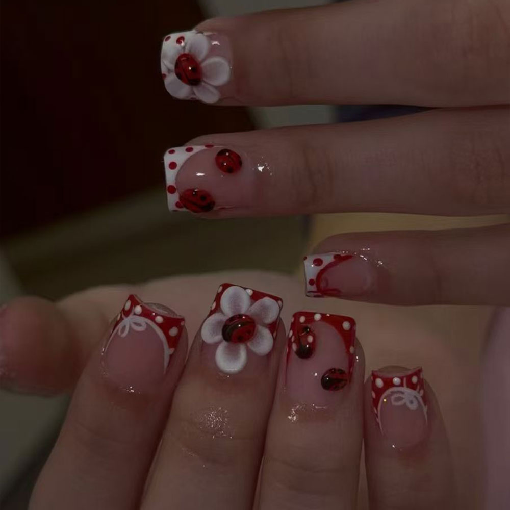 Nail Art Design - 세트당 24개. 직사각형 3D 젤 꽃