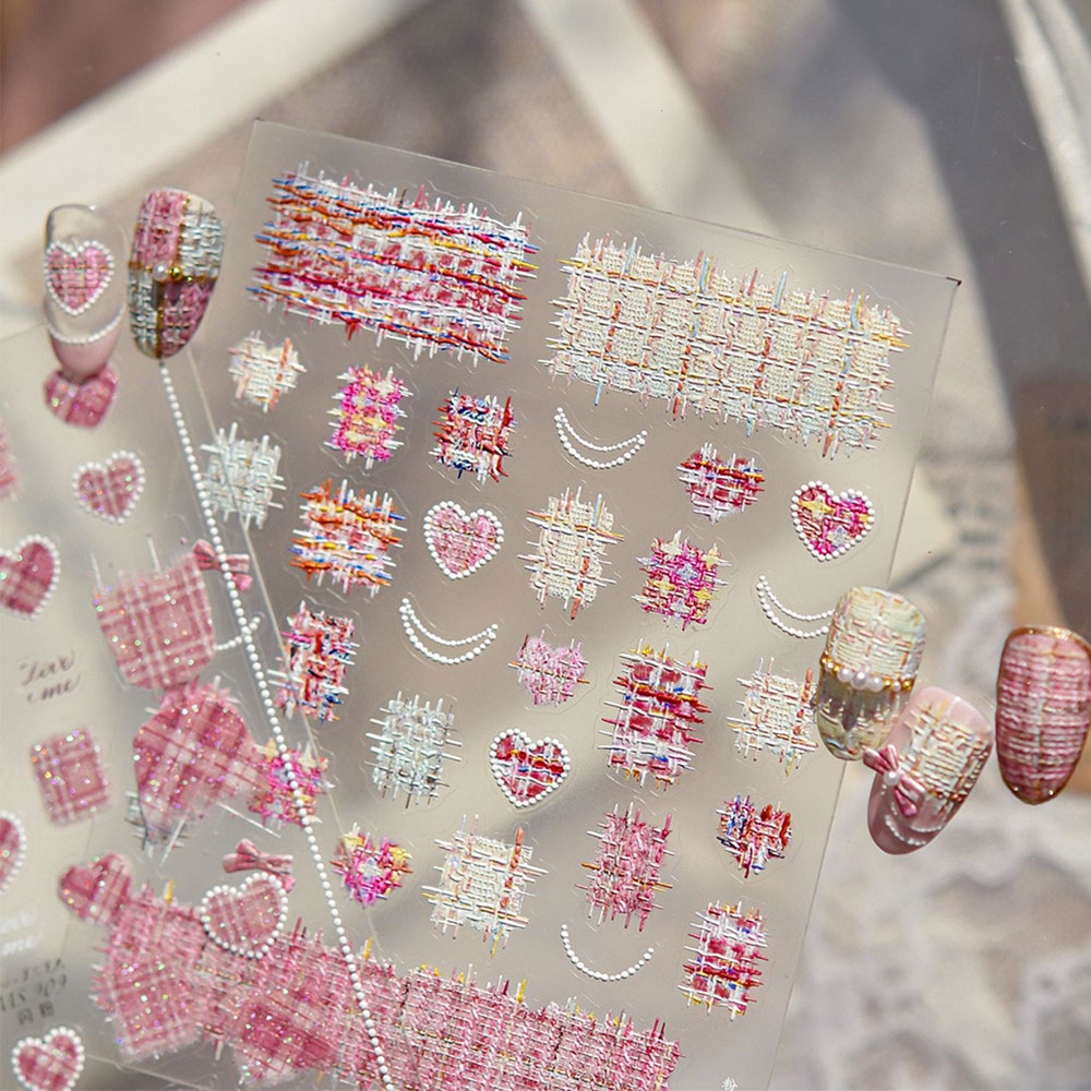 Nail Art Valentines Day - 1개 5D 입체 사랑 하트 리본