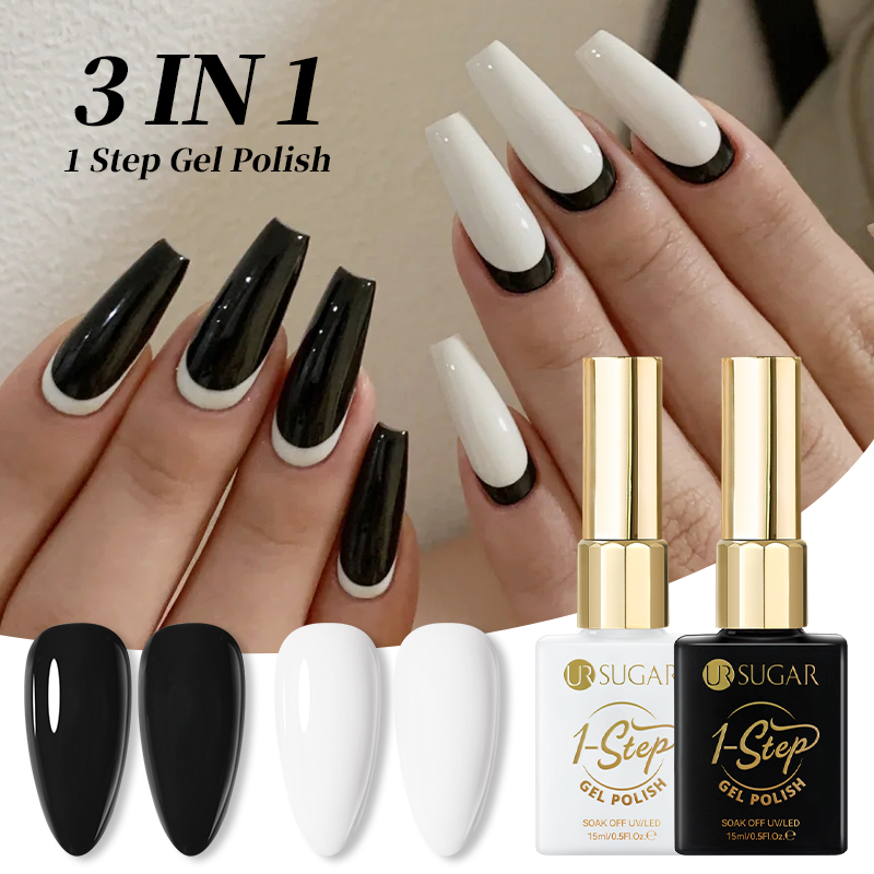 Nail Art One Stroke - UR SUGAR 15ml 블랙 화이트 1단계