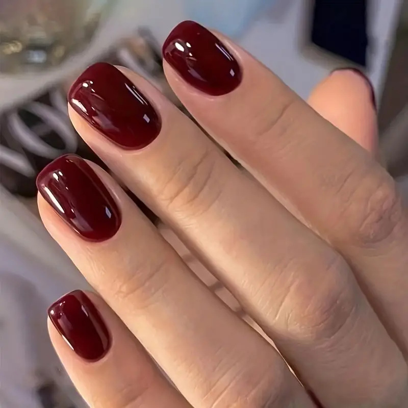 Nail Art Ombre Pink - 24개 짧은 타원형 프레스온 네일 심플