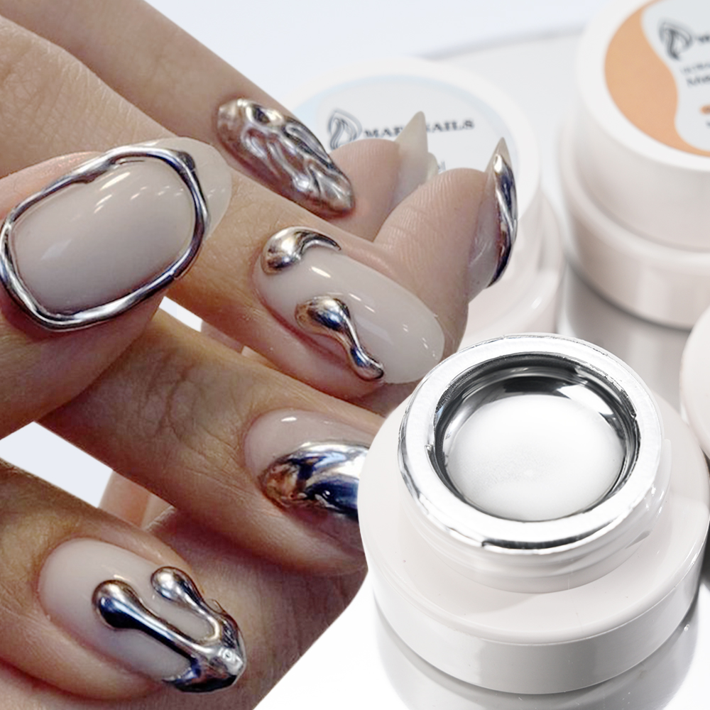 Nail Art Chrome - 5ml 실버 골드 메탈릭 젤 네일