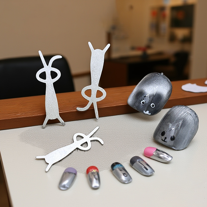 Nail Art One Piece - 5개입 토끼 곰 고양이 눈 자석