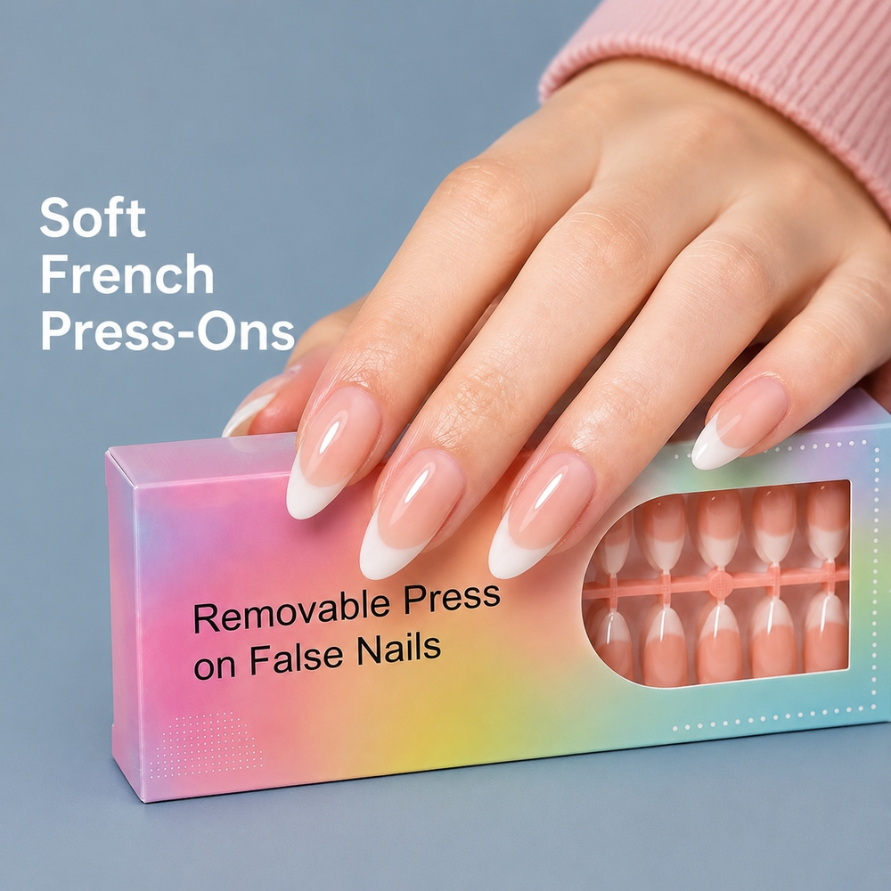 Nail Art Ombre Pink - 150개입 트렌디 프렌치 옴브레 아몬드 프레스온