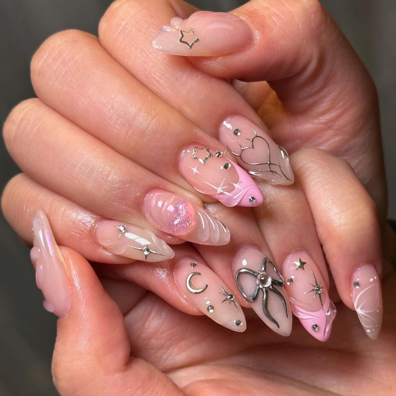 24개입 리본 디자인 핑크 프렌치 발렌타인데이 롱 아몬 - Nail Art Valentines Day 리뷰 및 가격