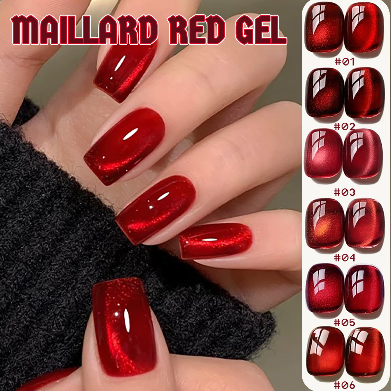 1개 TC 뉴 플래시 체리 와인 레드 투명 유리 비즈  - Nail Art Red Wine Cat Eye 리뷰 및 가격