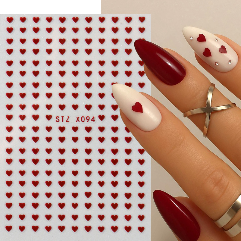 2개 미니 하트 네일 아트 스티커 데칼 귀여운 발렌타인 - Nail Art Valentines Day 리뷰 및 가격