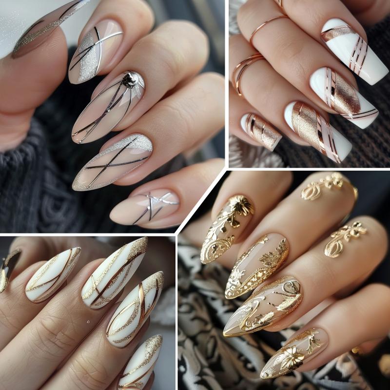 골드 실버 메탈릭 라이너 젤 네일 폴리쉬 크롬 미러 효 - Nail Art Chrome 리뷰 및 가격