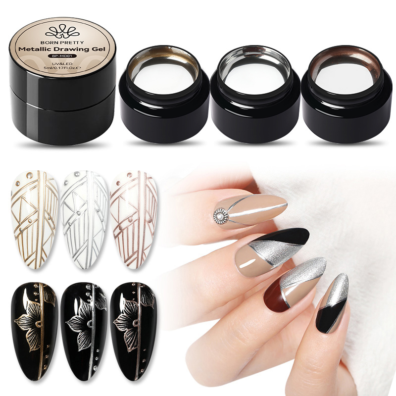 BORN PRETTY 5ML 슈퍼 실버 메탈릭 젤 매니 - Nail Art Chrome 리뷰 및 가격