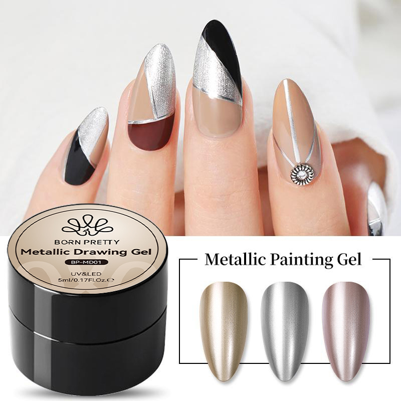 BORN PRETTY 5ML 슈퍼 실버 메탈릭 젤 매니 - Nail Art Chrome 리뷰 및 가격