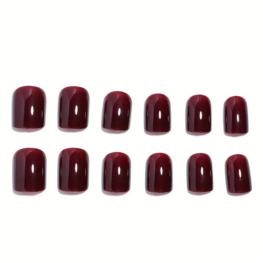 여아용 와인 레드 캣아이 인조 손톱 24개 세트, 접착 - Nail Art Red Wine Cat Eye 리뷰 및 가격
