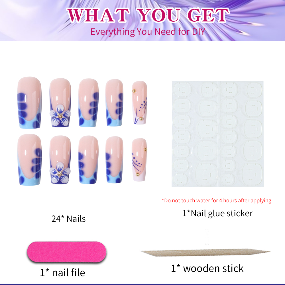 24개/세트 프레스온 네일 팁으로 당신의 스타일을 한층 - Nail Art Design 리뷰 및 가격