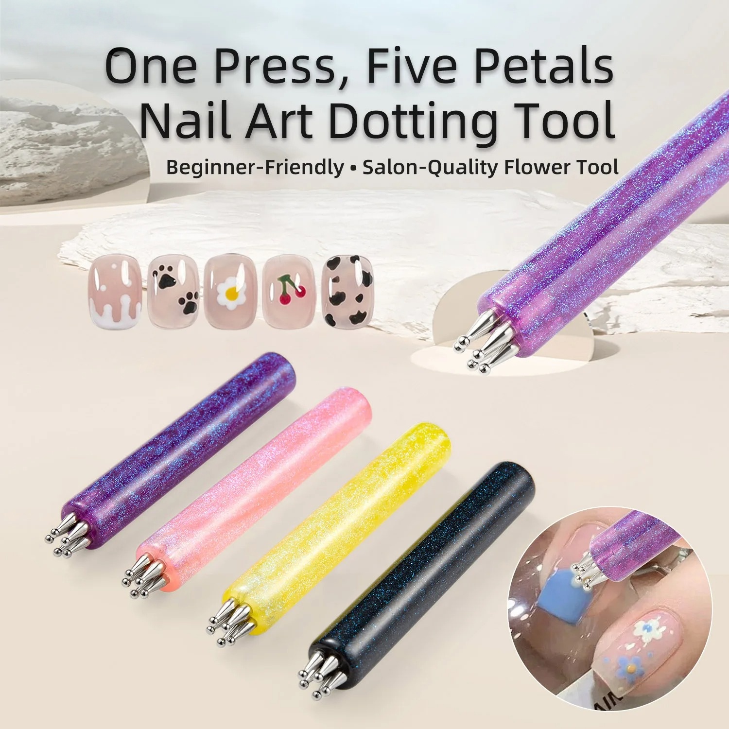 1개입 꽃잎 팁 원스로크 5개 꽃잎 무늬 스테인리스 브 - Nail Art One Stroke 리뷰 및 가격