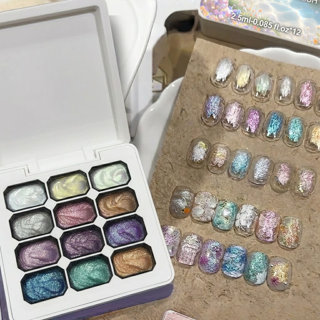 12색 오로라 솔리드 네일 젤 세트, 크롬 글리터 솔리 - Nail Art Chrome 리뷰 및 가격