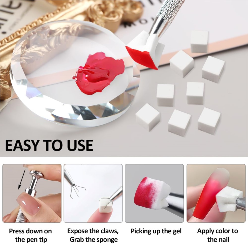 50/100개입 화이트 미니 네일 스펀지 그랩핑 펜 포 - Nail Art Chrome 리뷰 및 가격