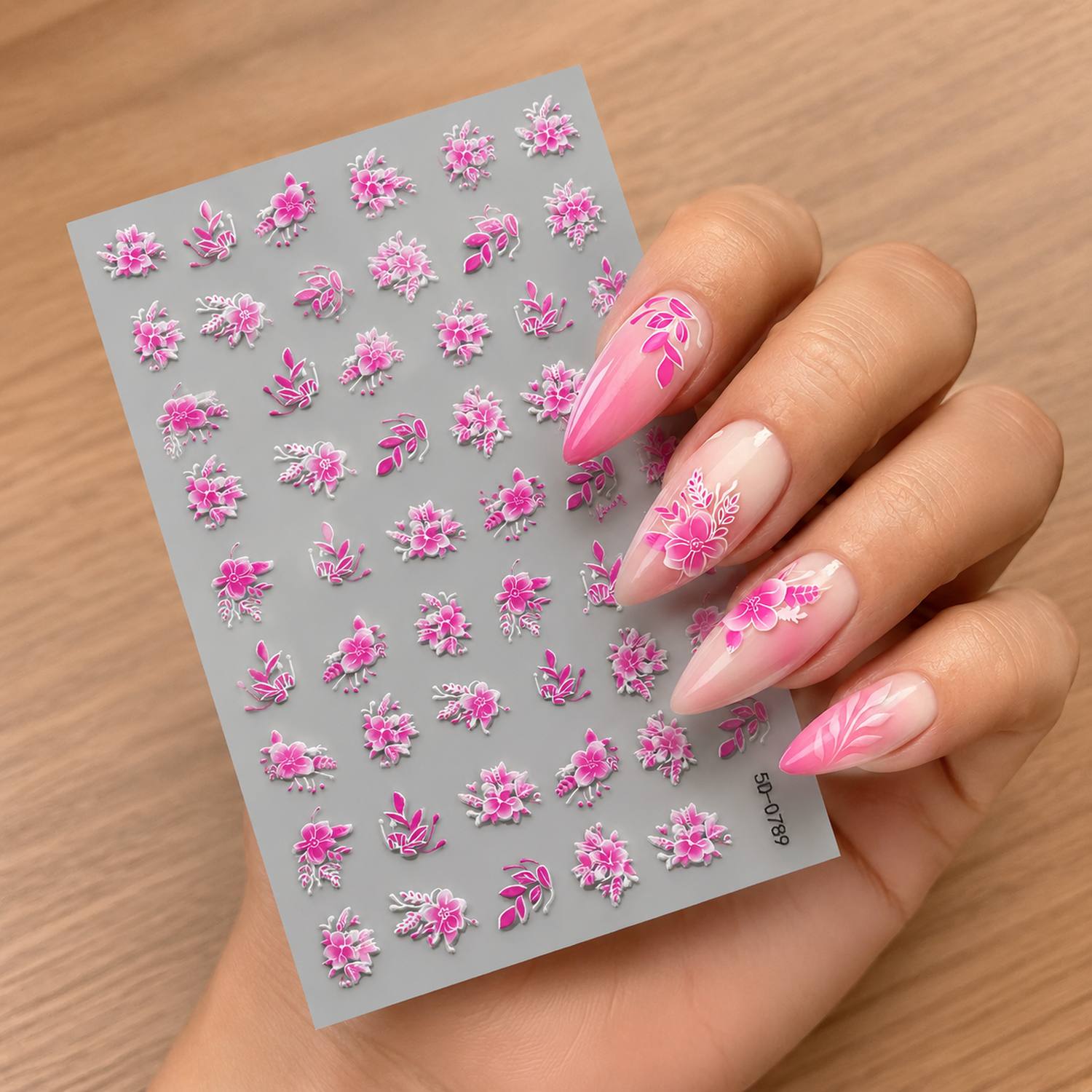 1Pc 3D 양각 꽃송이 네일 아트 스티커 소프트 핑크 - Nail Art Ombre Pink 리뷰 및 가격