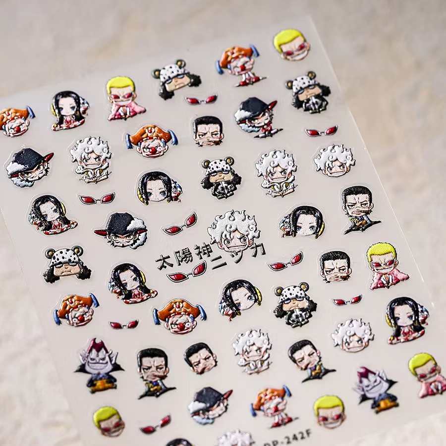 1PCS 5D 원피스 네일 스티커 밀짚모자 해적단 셀프 - Nail Art Zoro One Piece 리뷰 및 가격