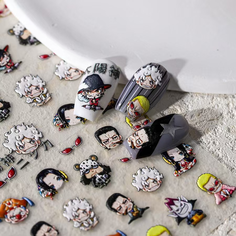 1PCS 5D 새로운 원피스 네일 스티커 밀짚모자 삼대 - Nail Art Zoro One Piece 리뷰 및 가격