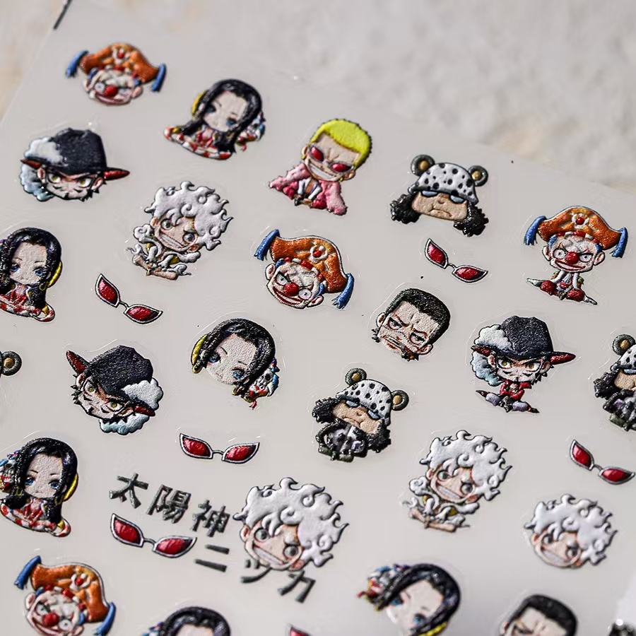 1PCS 5D 새로운 원피스 네일 스티커 밀짚모자 삼대 - Nail Art Zoro One Piece 리뷰 및 가격