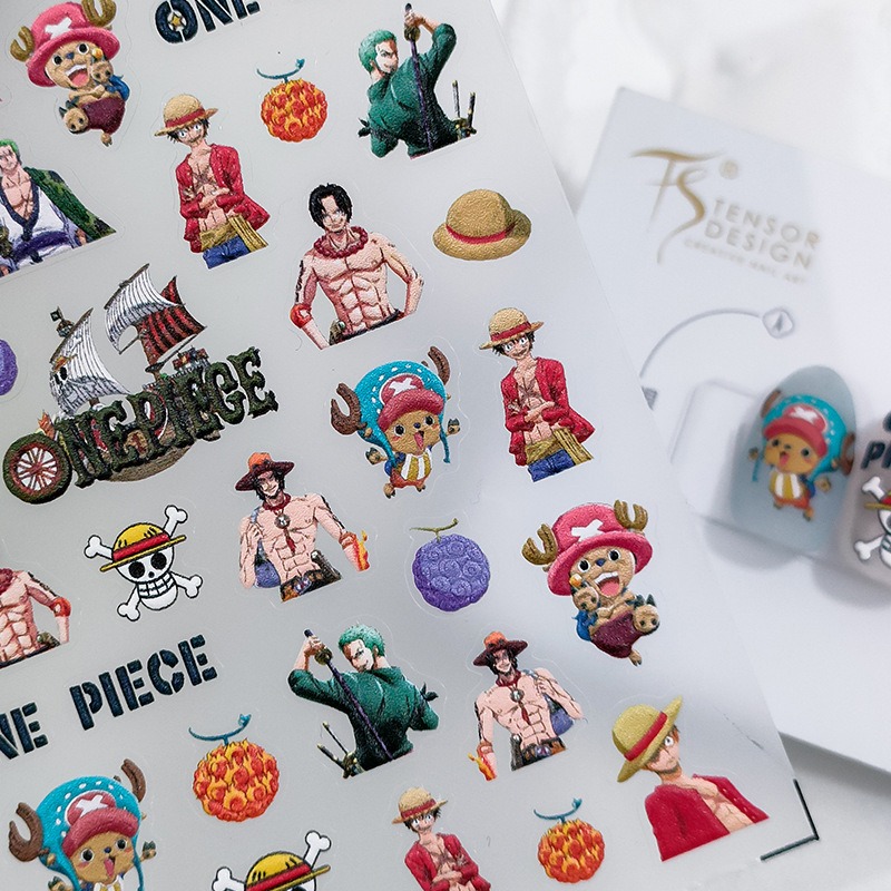 1PCS 5D 새로운 원피스 네일 스티커 밀짚모자 삼대 - Nail Art Zoro One Piece 리뷰 및 가격