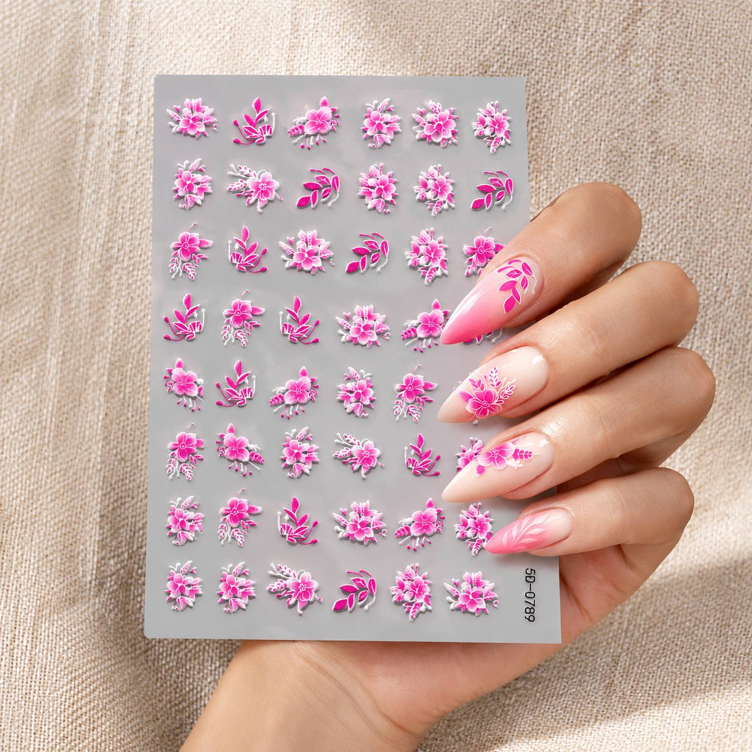1개입 자개형 매화꽃과 잎사귀 클러스터 네일 아트 스티 - Nail Art Ombre Pink 리뷰 및 가격