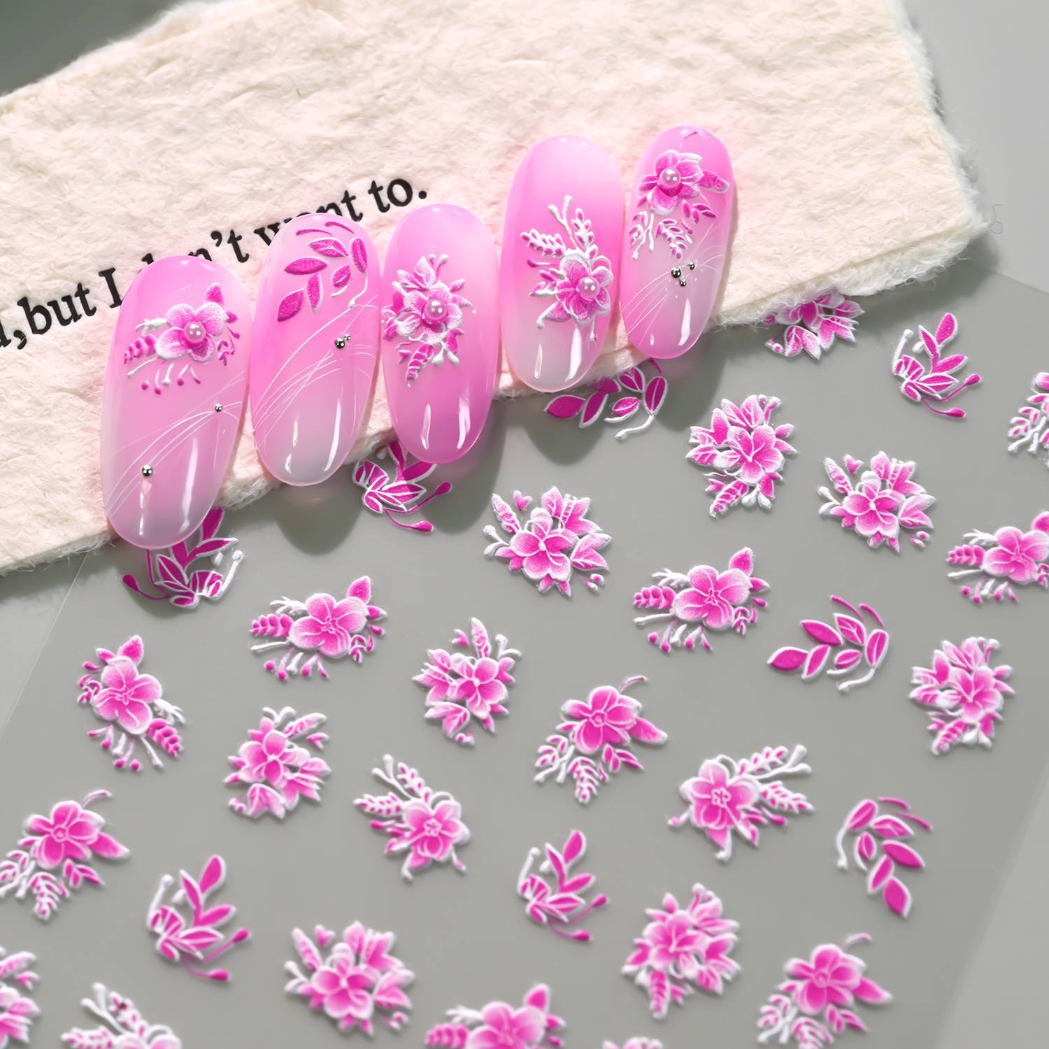 1개입 자개형 매화꽃과 잎사귀 클러스터 네일 아트 스티 - Nail Art Ombre Pink 리뷰 및 가격
