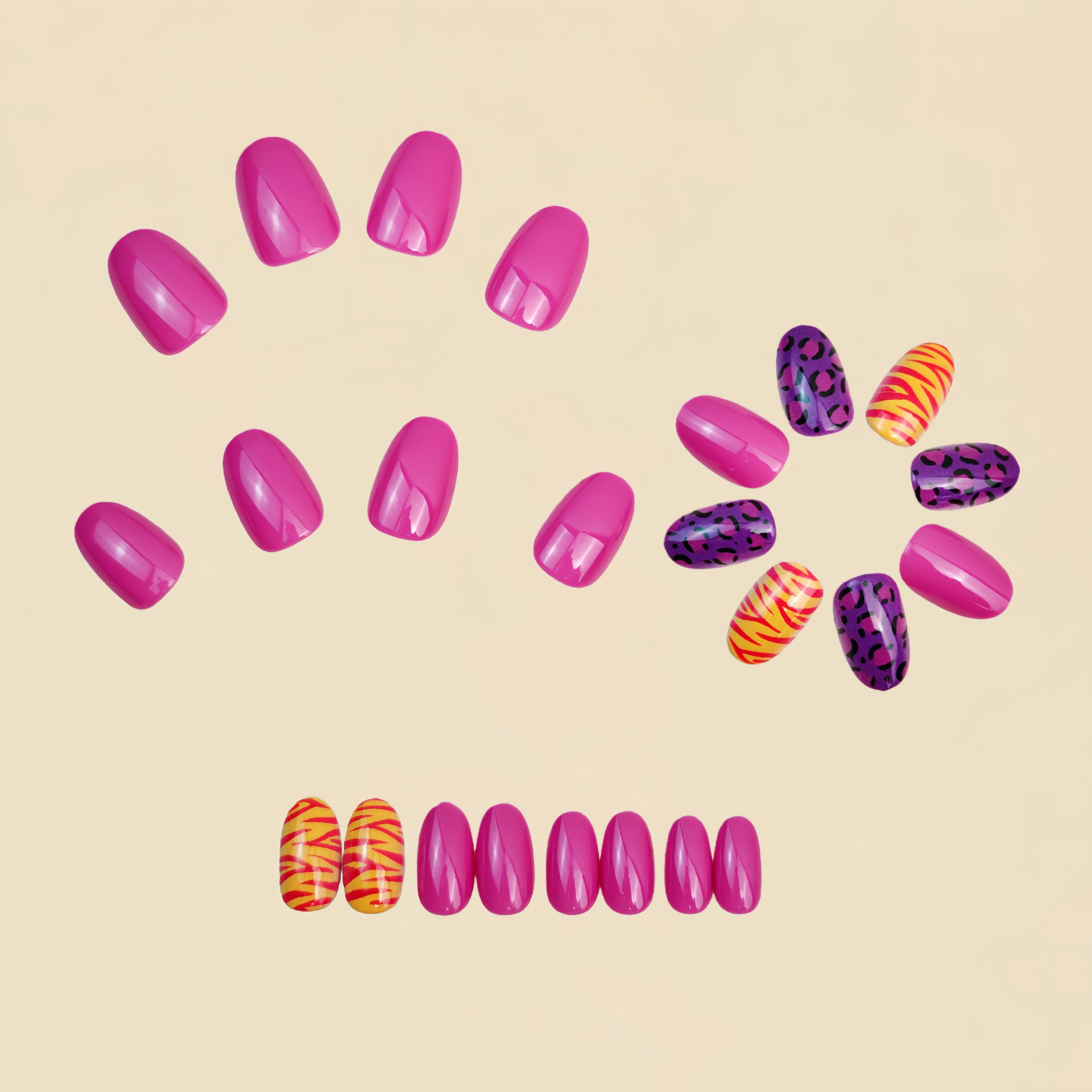 여성 소녀들을 위한 짧고 긴 가짜 손톱 패션 레오파드  - Nail Art Design 리뷰 및 가격