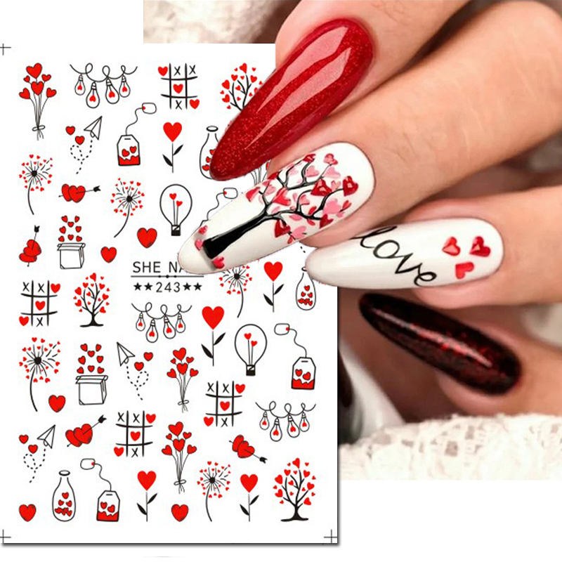 3d 네일 아트 슬라이더 스티커 발렌타인 사랑 나무 소 - Nail Art Valentines Day 리뷰 및 가격