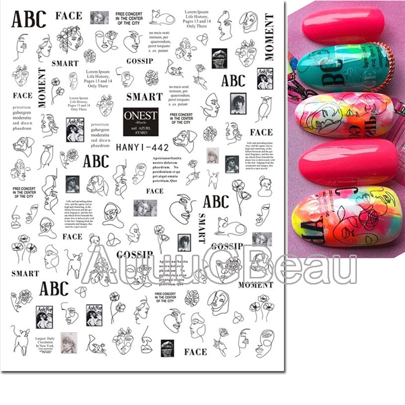 3d 네일 아트 데칼 발렌타인 데이 편지 기하학적 라인 - Nail Art Valentines Day 리뷰 및 가격