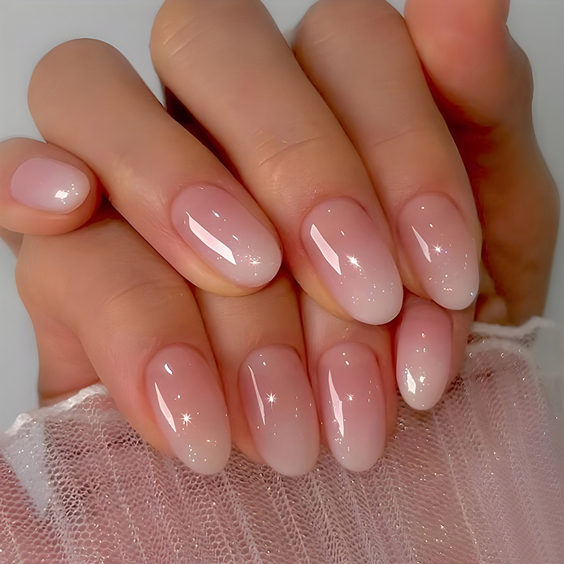 24Pcs 손톱에 타원형 짧은 핑크 프레스 달콤한 Sa - Nail Art Ombre Pink 리뷰 및 가격