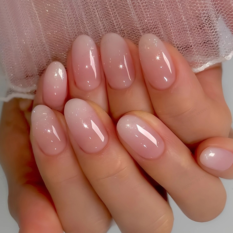 24개 짧은 타원형 프레스온 네일 심플 핑크 옴브레 스 - Nail Art Ombre Pink 리뷰 및 가격