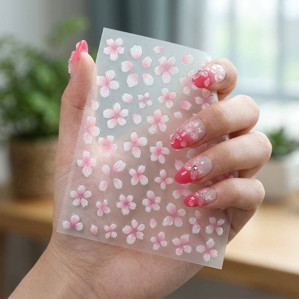 1개입 3D 입체 옴브레 디자인 네일 아트 스티커 핑크 - Nail Art Ombre Pink 리뷰 및 가격