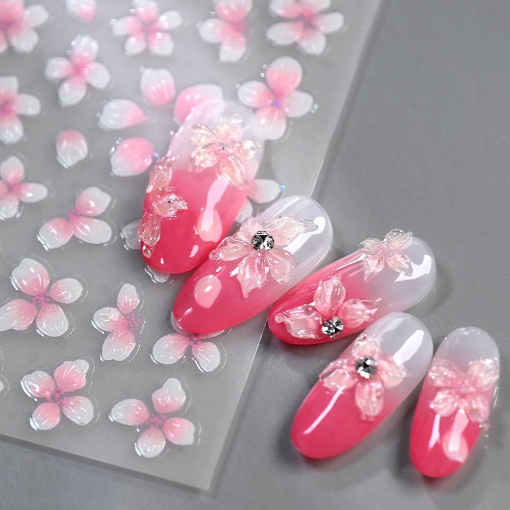 1개입 3D 입체 옴브레 디자인 네일 아트 스티커 핑크 - Nail Art Ombre Pink 리뷰 및 가격