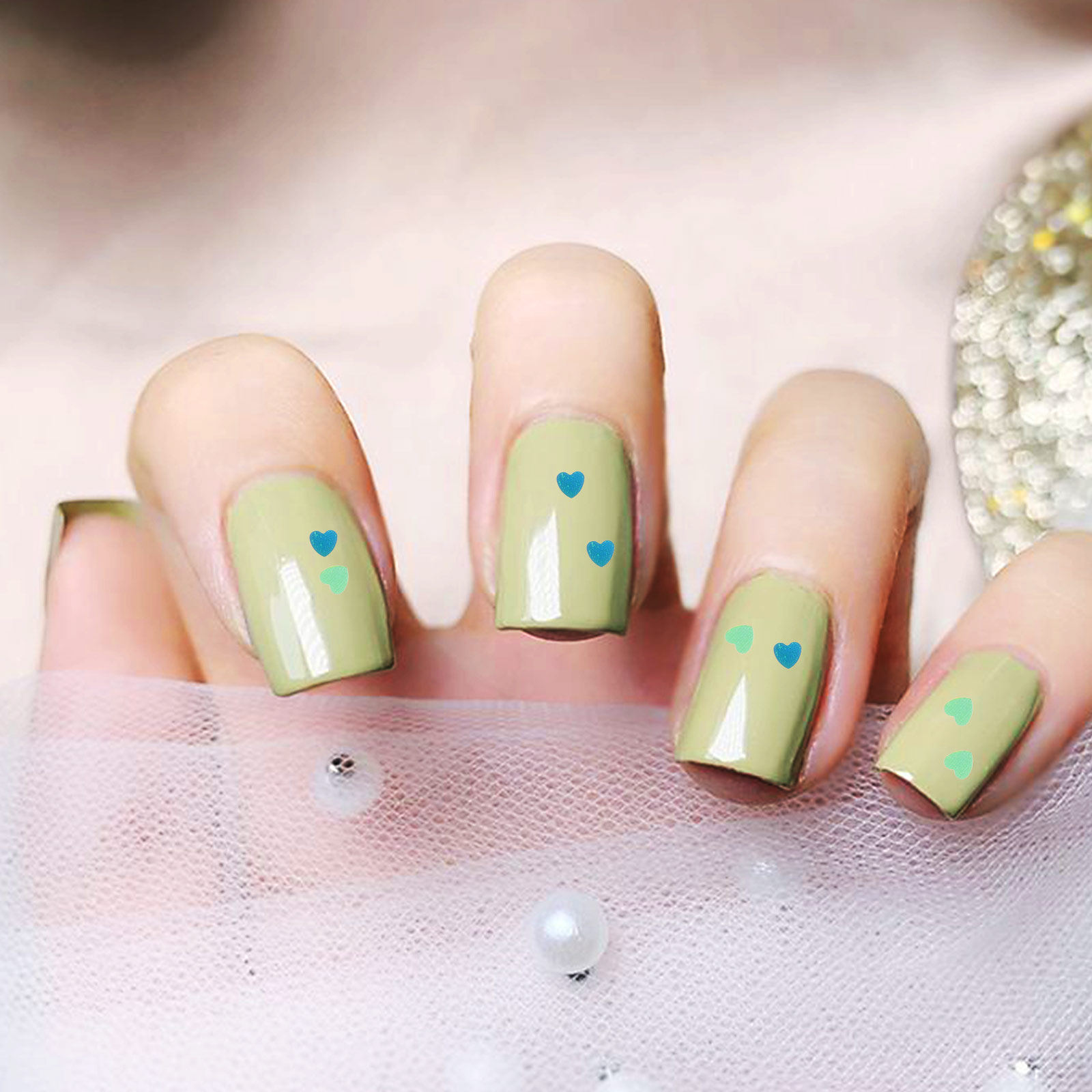 1 세트 샤이닝 하트 네일 스팽글 레이저 컷 장식용 스 - Nail Art Valentines Day 리뷰 및 가격
