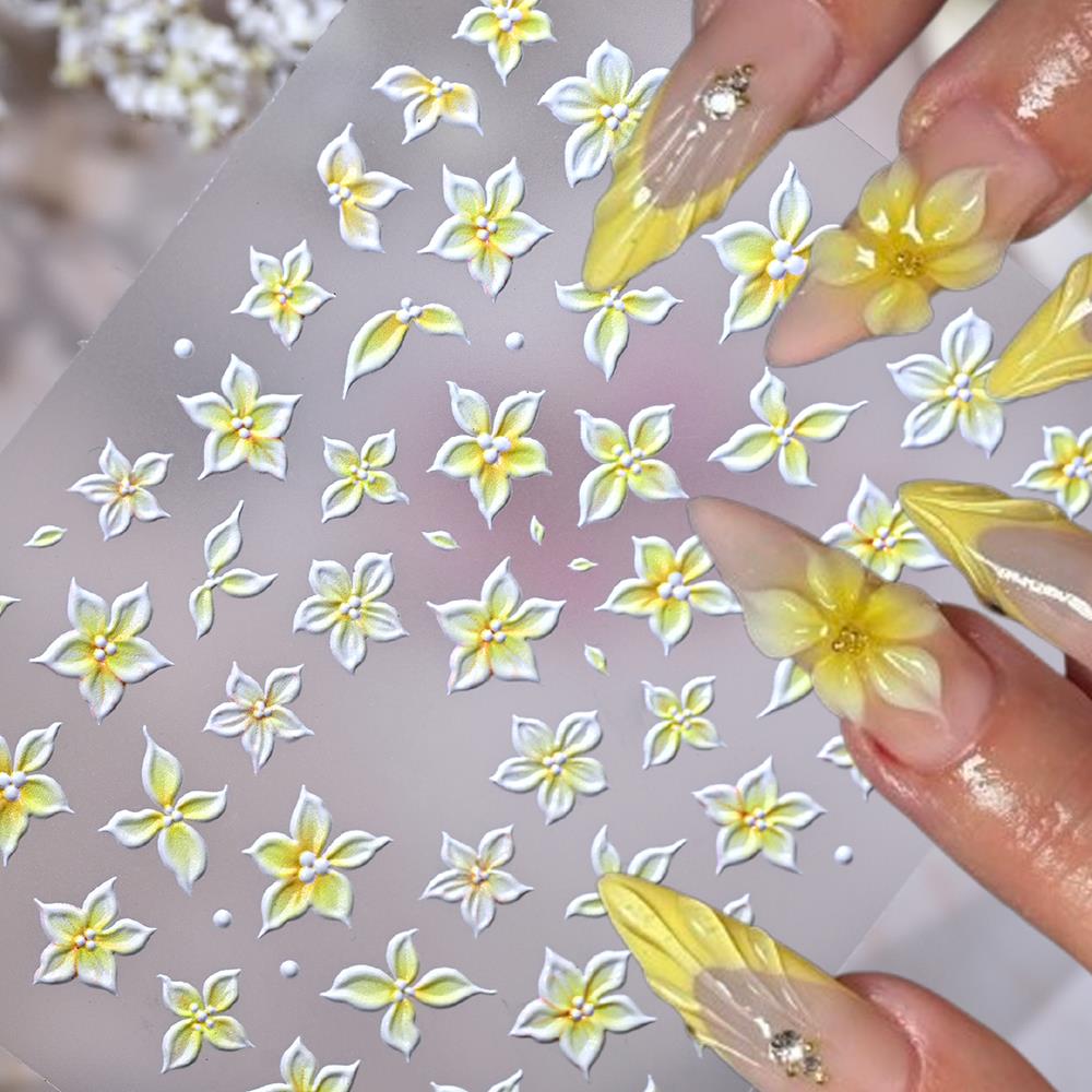 1개입 5D 엠보싱 옴브레 핑크 백합꽃 네일아트 스티커 - Nail Art Ombre Pink 리뷰 및 가격