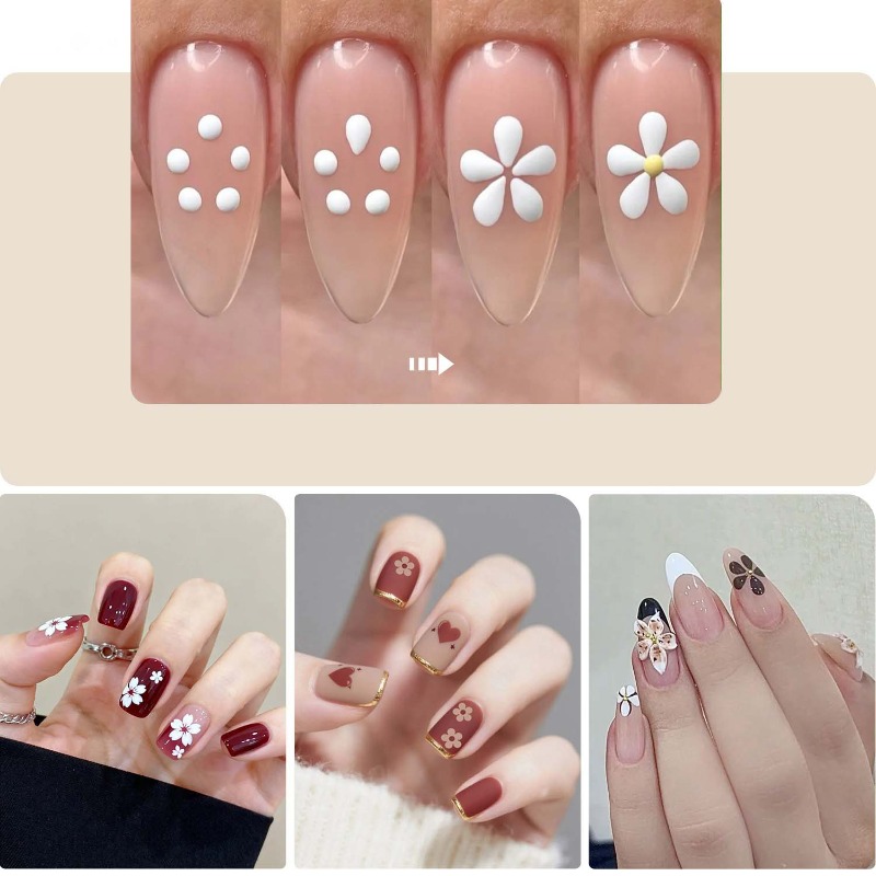 5개 꽃잎 모양 네일 도팅펜, 원 스트로크 디자인 네일 - Nail Art One Stroke 리뷰 및 가격