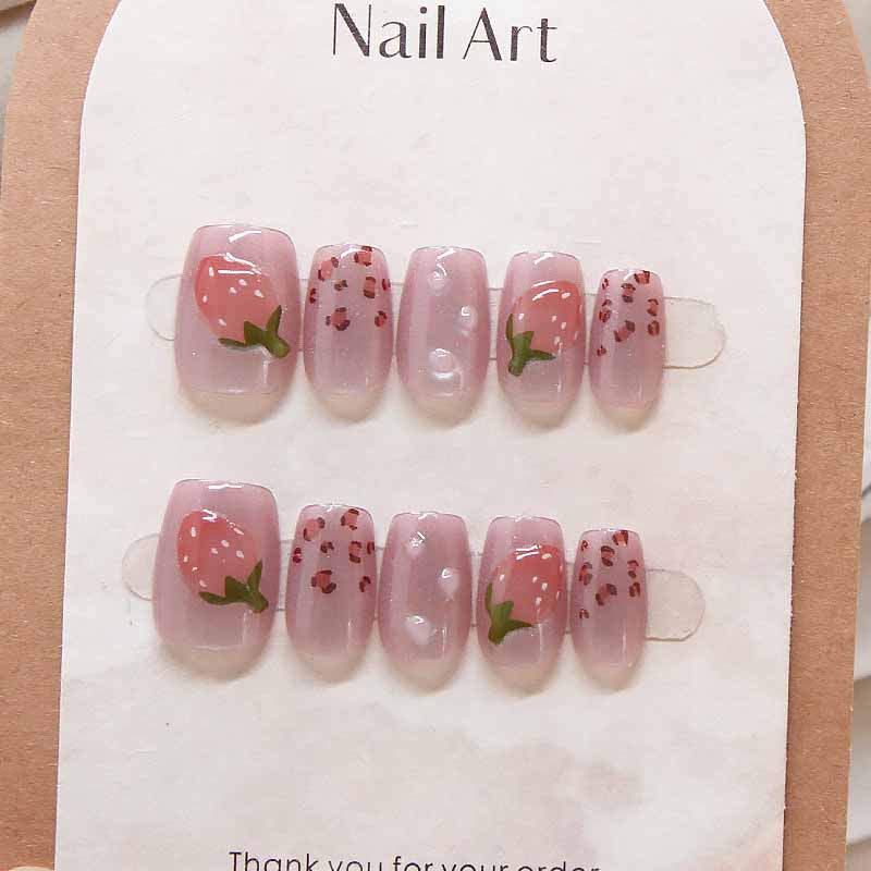 여성용 버건디 수제 프레스 네일, 귀여운 딸기 분리형  - Nail Art Red Wine Cat Eye 리뷰 및 가격