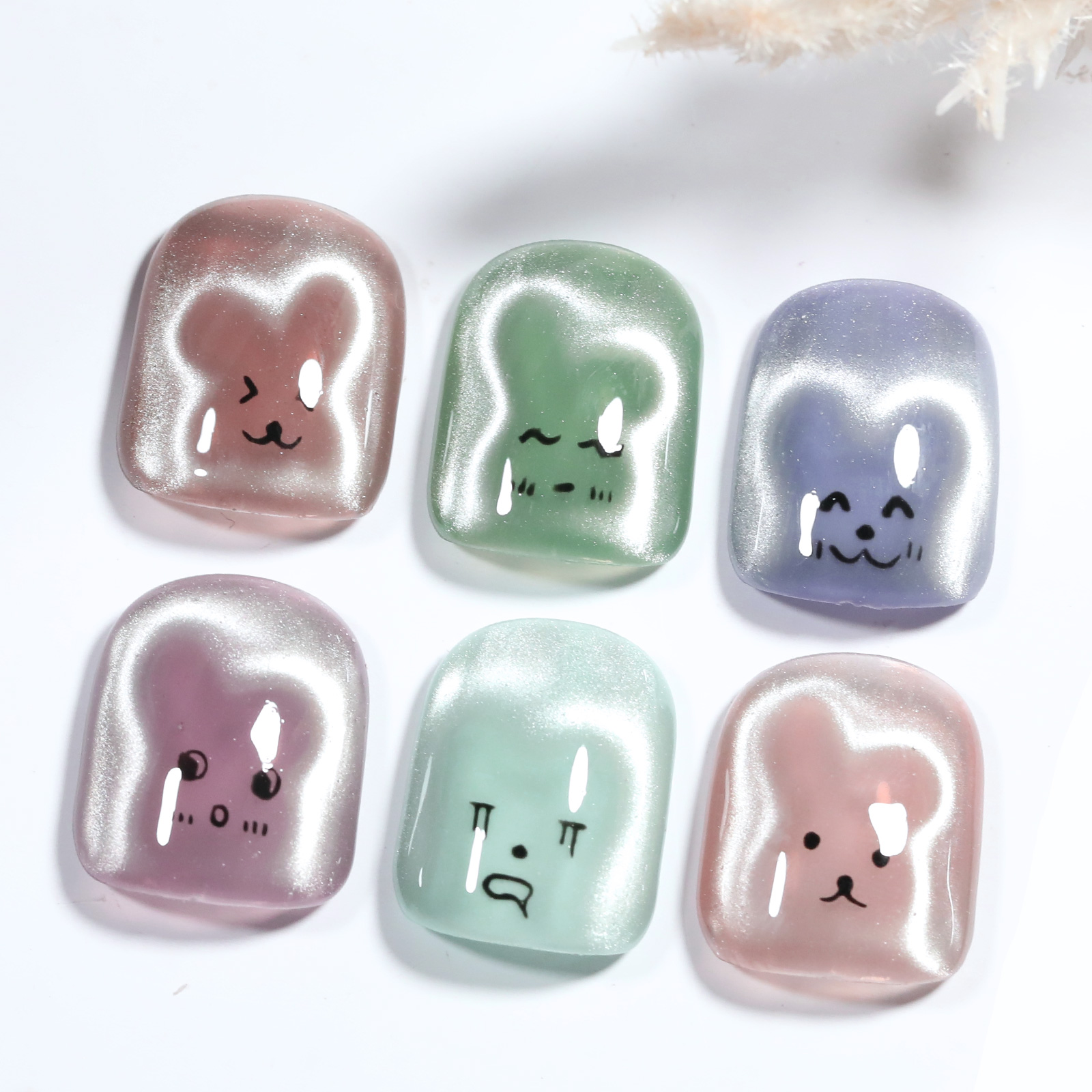 1/2/4pcs 토끼 곰 심장 모양의 고양이 눈 자석  - Nail Art One Piece 리뷰 및 가격