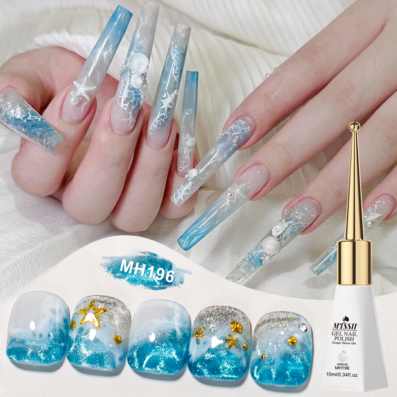 10ml 버블 오션 웨이브 화이트 젤 네일 세미 퍼머넌 - Nail Art One Stroke 리뷰 및 가격