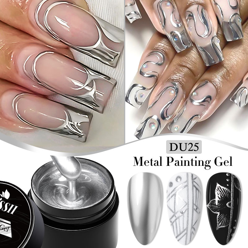 8ml 메탈 페인팅 젤 네일 폴리쉬 노 와이프 미러 크 - Nail Art Chrome 리뷰 및 가격