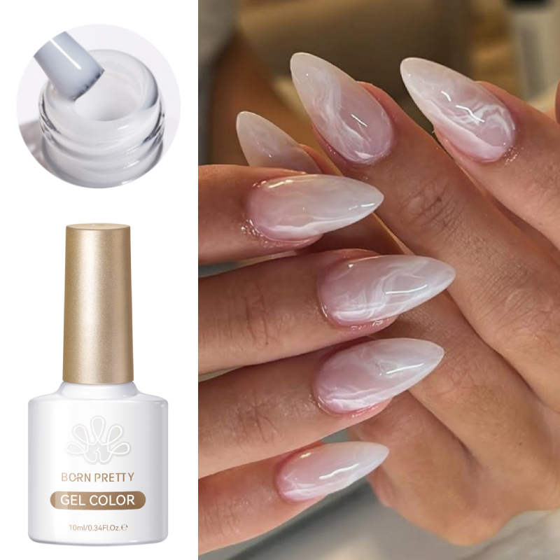 BORN PRETTY 10ml 밀키 젤리 화이트 젤 매 - Nail Art Chrome 리뷰 및 가격