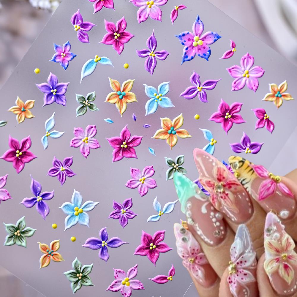 1개입 5D 엠보싱 옴브레 핑크 백합꽃 네일 스티커 5 - Nail Art Ombre Pink 리뷰 및 가격