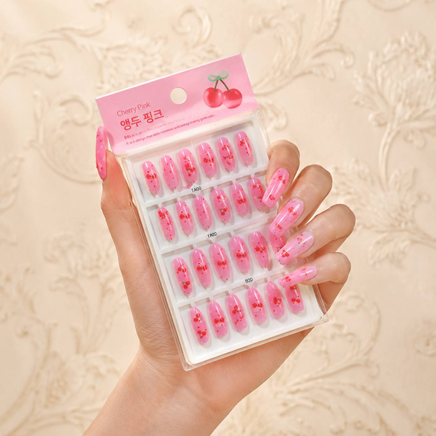 1봉 핑크 옴브레 광택 체리 프레스온 네일 핑크 누드  - Nail Art Ombre Pink 리뷰 및 가격