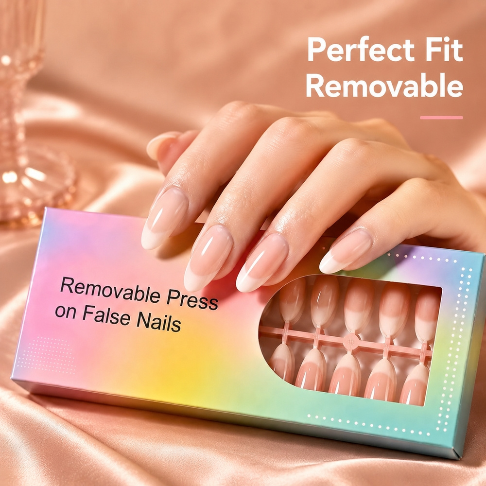 150개입 트렌디 프렌치 옴브레 아몬드 프레스온 네일  - Nail Art Ombre Pink 리뷰 및 가격