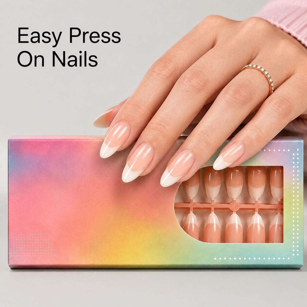 150개입 트렌디 프렌치 옴브레 아몬드 프레스온 네일  - Nail Art Ombre Pink 리뷰 및 가격