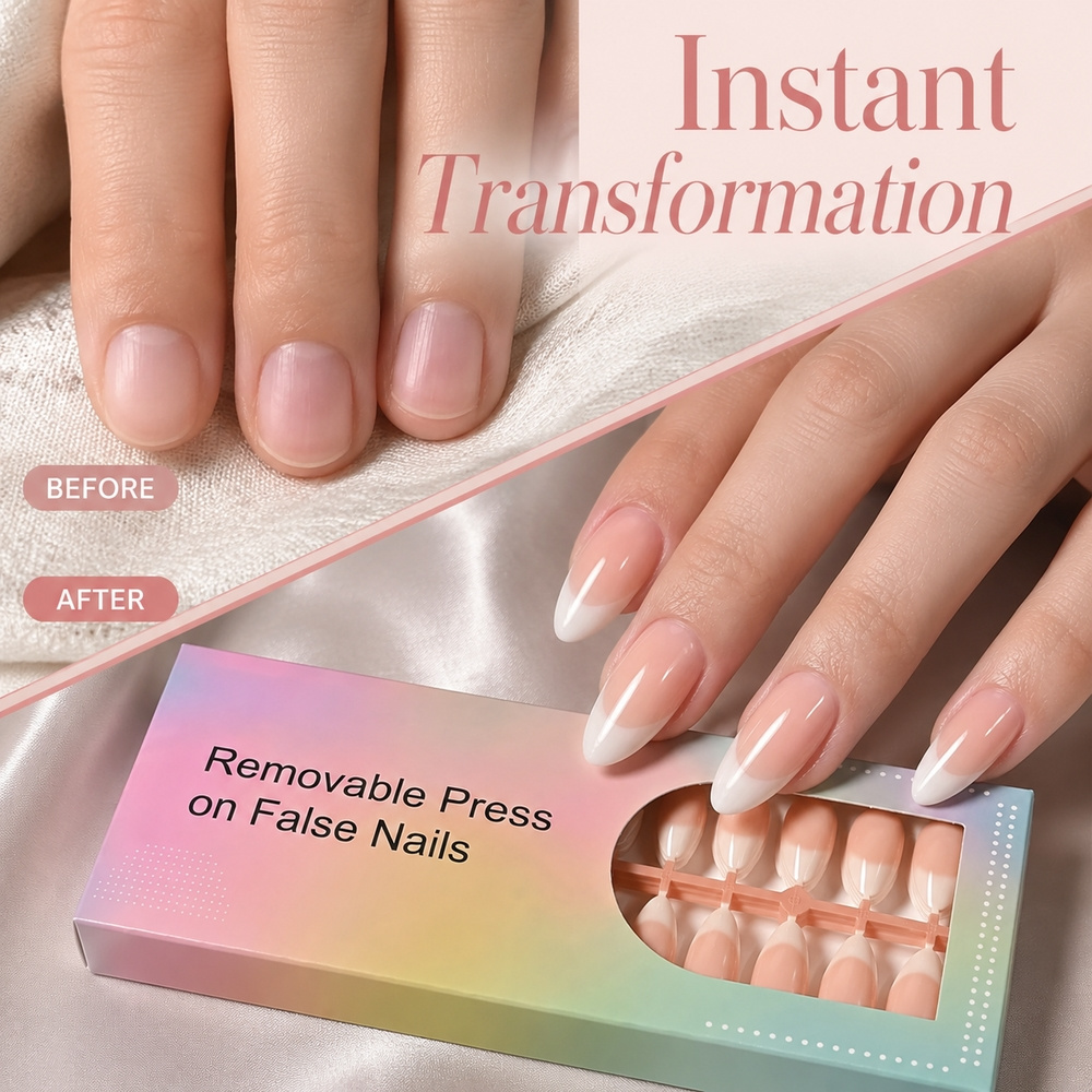 150개입 트렌디 프렌치 옴브레 아몬드 프레스온 네일  - Nail Art Ombre Pink 리뷰 및 가격